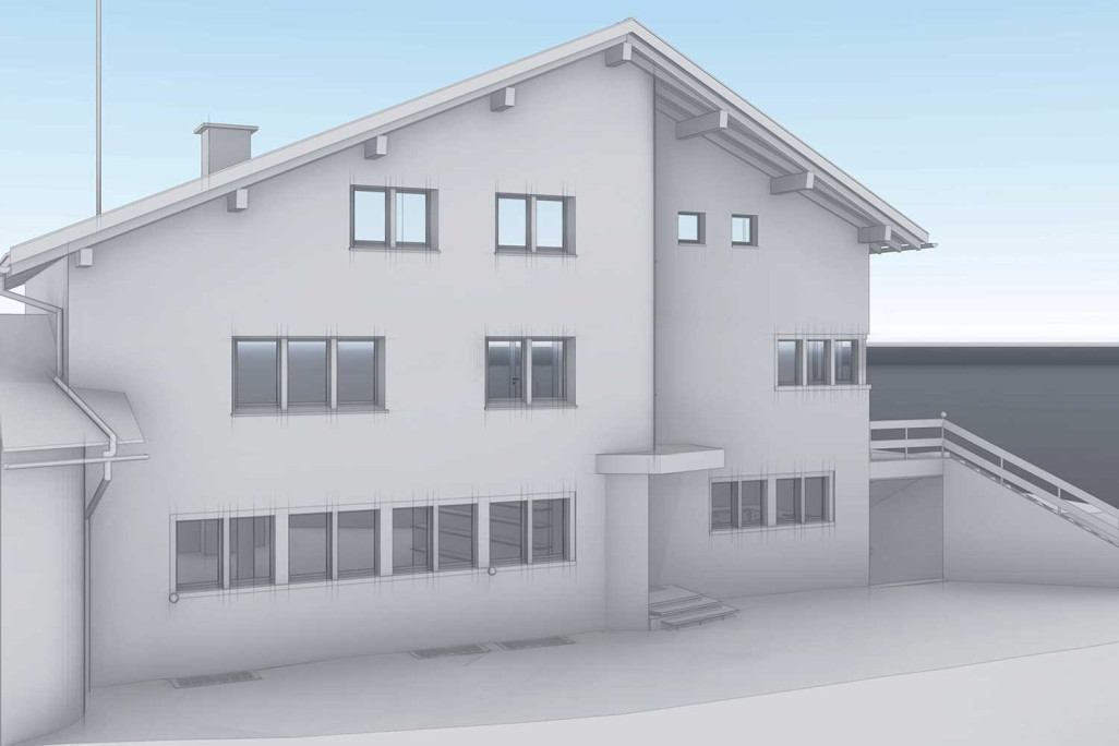 Savognin GR, Gebäudevermessung 3D-Modell in Graubünden, HMQ AG