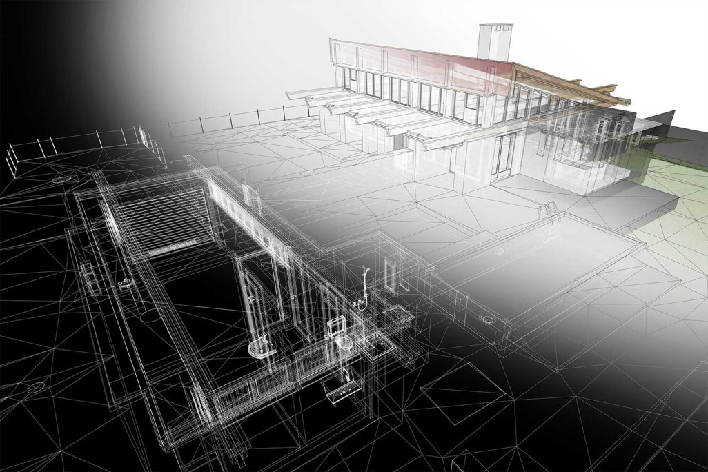 Gebäudevermessung im Tessin, 3D-Modellierung Ferienhaus, HMQ AG