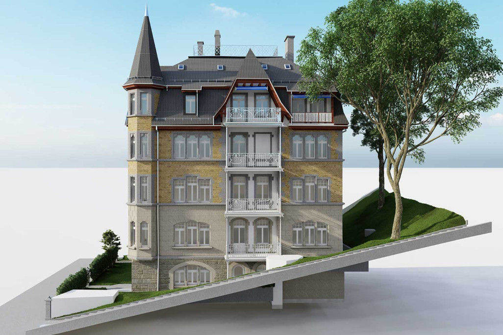 Zürich, Herrschaftsvilla, Gebäudeaufnahme 3D-Modell, HMQ AG