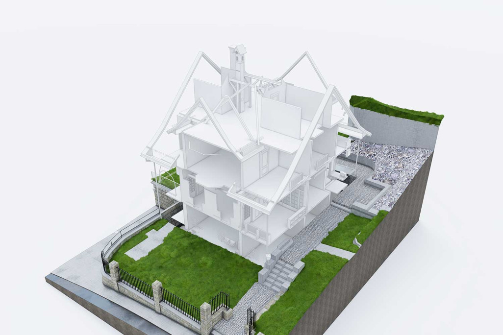 Herrschaftshaus in Zürich, Strukturen von 3D-Modell, HMQ AG