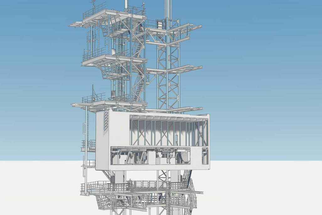 Antennenturm auf dem Titlis, 3D-Stahlkonstruktion, HMQ AG