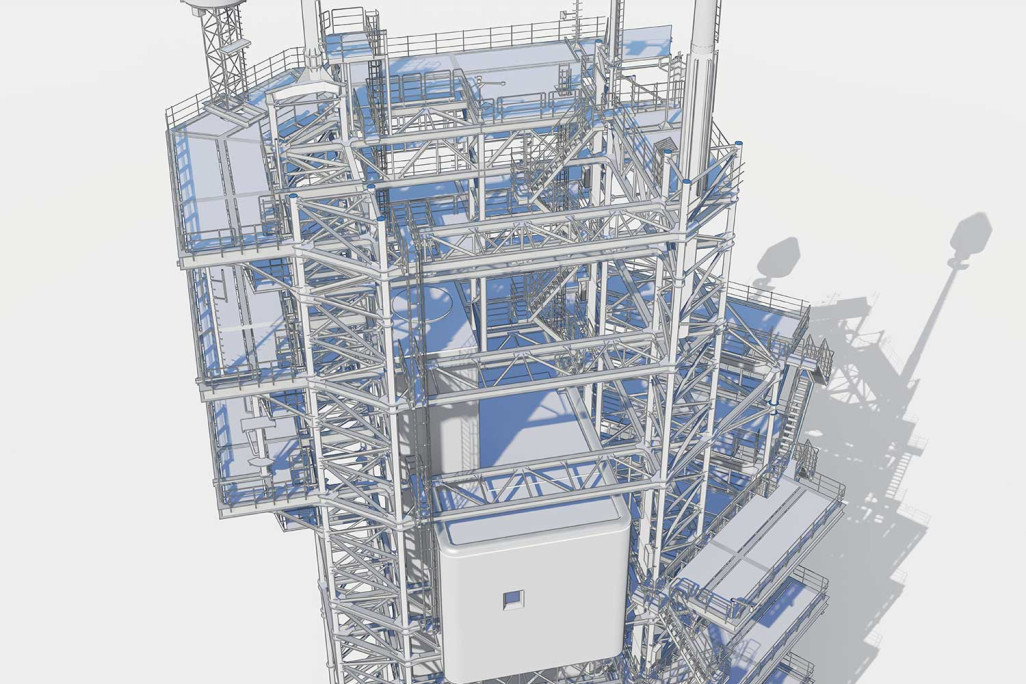 Antennenturm auf dem Titlis, BIM-Modell Stahlkonstruktion, HMQ AG