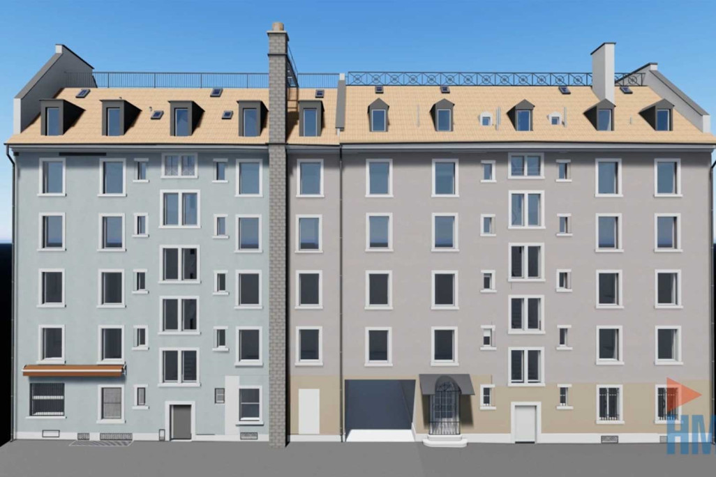3D-Modell Mehrfamilienhaus in Zürich, HMQ AG