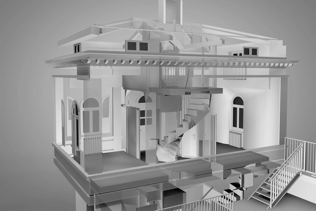 Bern, Gebäudeschnitt 3D-Modell Zollhaus, HMQ AG