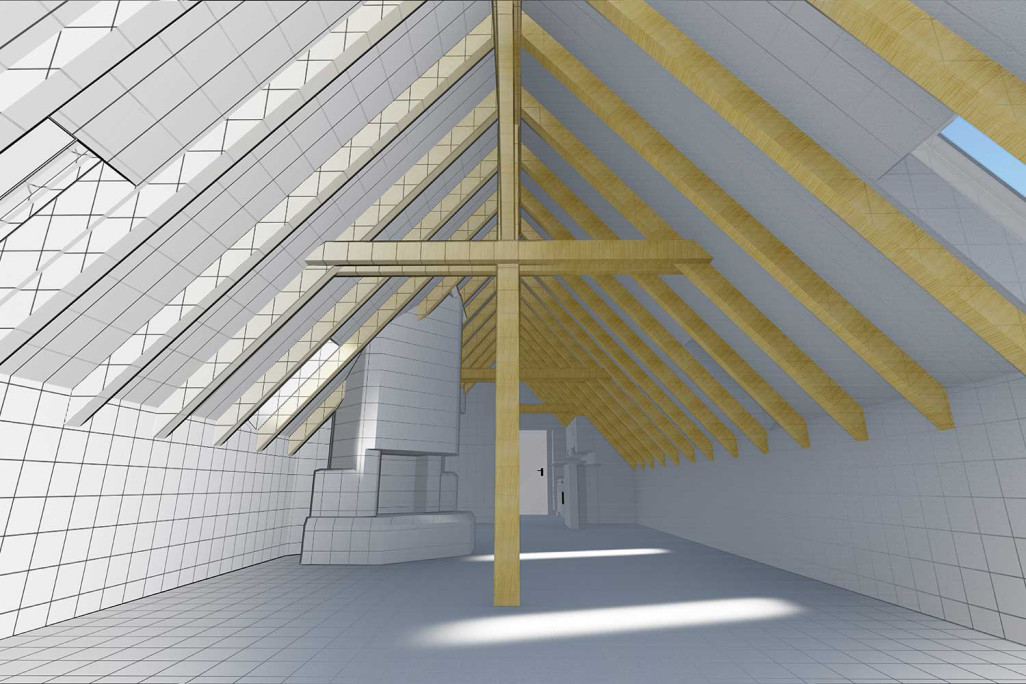 Zürich, 3D-Modell mit Dachkonstruktion, HMQ AG