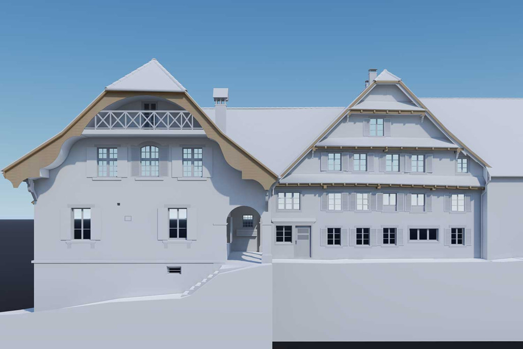 3D-CAD-Modell Bauernhaus, HMQ AG