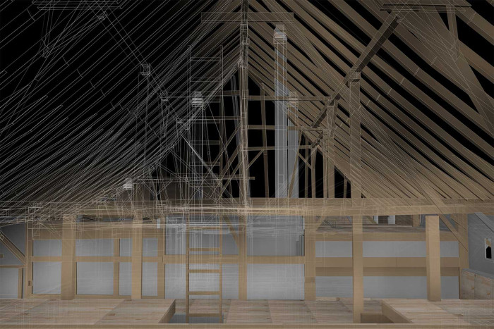 3D-Modellierung, Bauernhaus mit Scheune, HMQ AG