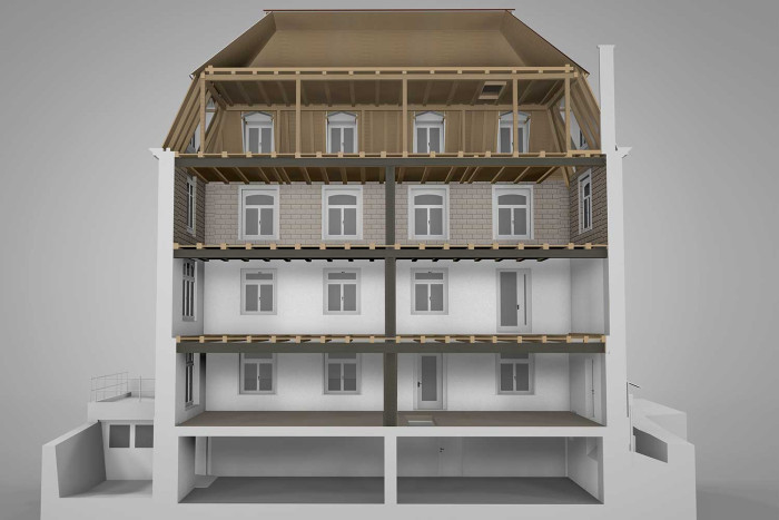 Zürich, 3D-Gebäudeschnitt, HMQ AG