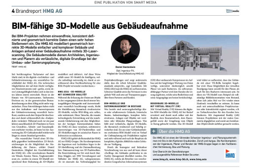 BIM-fähige 3D-Modelle aus Gebäudeaufnahme, HMQ AG