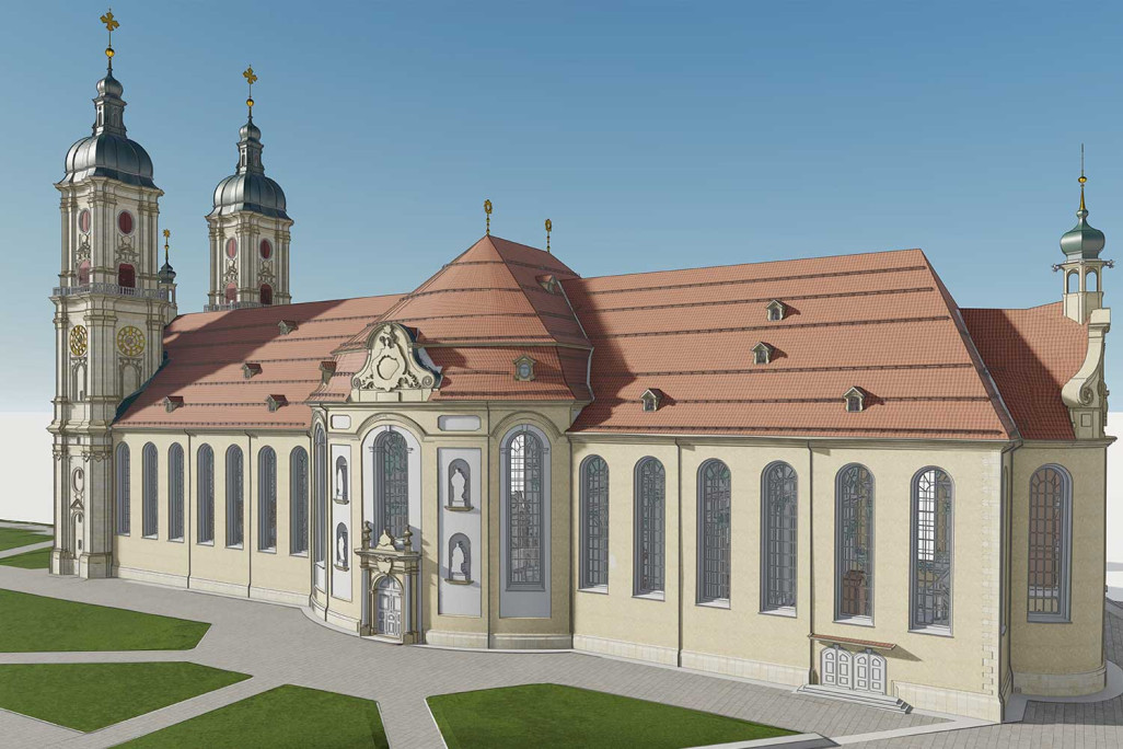 St. Gallen SG, Kathedrale Stiftsbezirk, Architekturvermessung Fassaden, HMQ AG