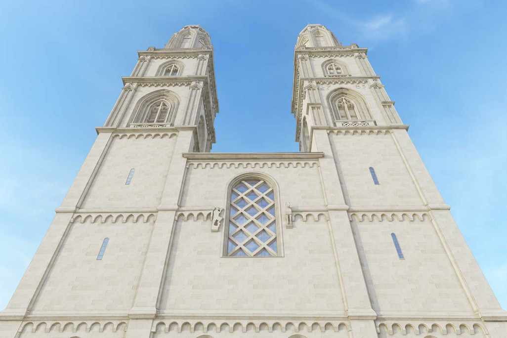 Zürich ZH, Grossmünster, 3D-Modell, HMQ AG