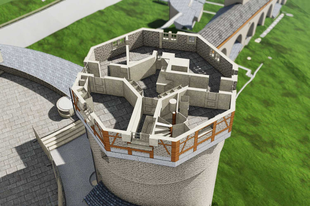 Munot Schaffhausen, Grundriss 3D-Modell aus Architekturvermessung, HMQ AG