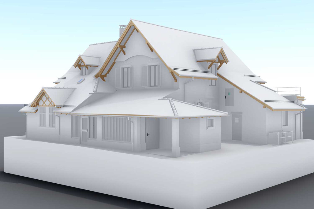 Aarau, 3D-CAD-Modell aus Gebäudevermessung, HMQ AG