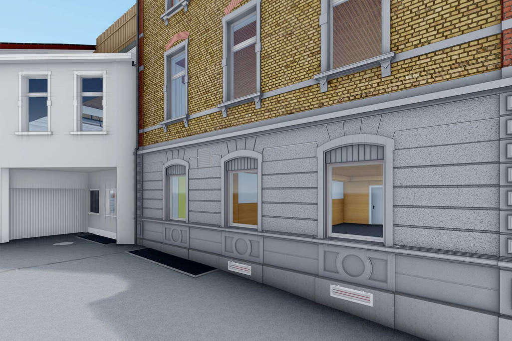 3D-CAD-Modellierung mit Textur aus Gebäudevermessung, HMQ AG
