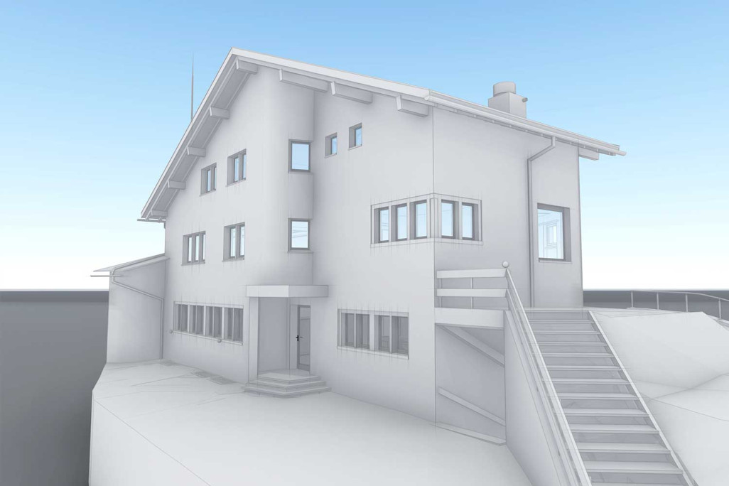 Savognin GR, Gebäudeaufnahme 3D-Modell in Graubünden, HMQ AG