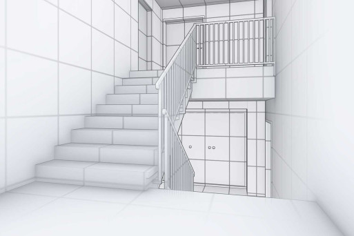 Gebäudevermessung, 3D-Treppe, HMQ AG