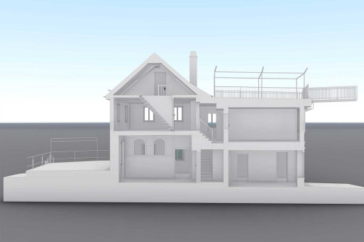 Schwyz SZ, Gebäudeaufnahme 3D-Schnitt, HMQ AG