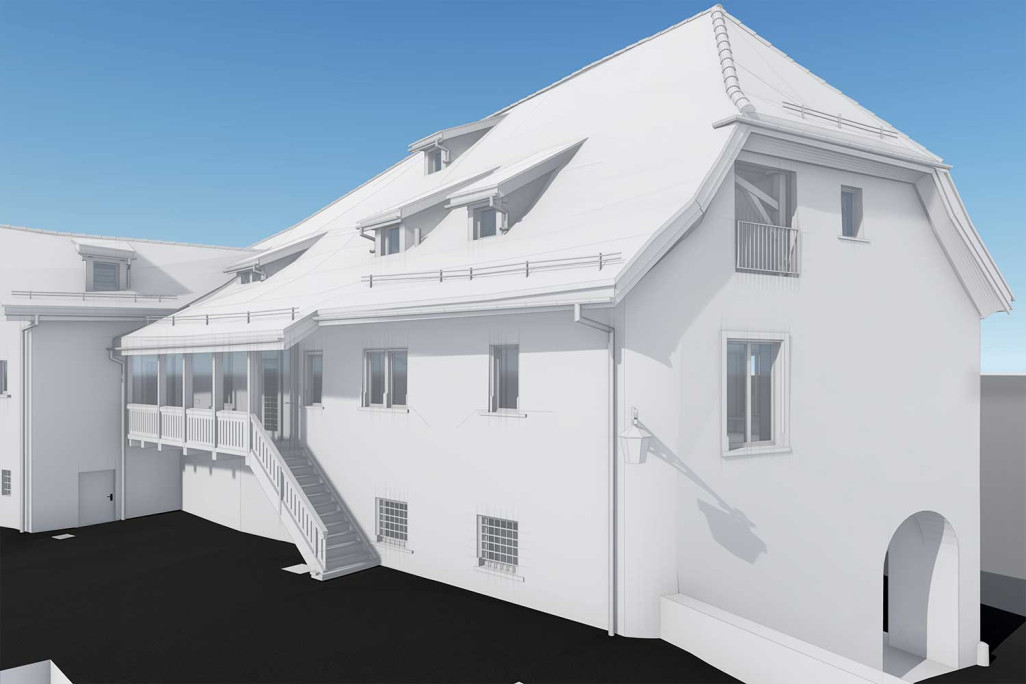 Chur, Haus zum Arcas, 3D-Modell aus Gebäudeaufnahme, HMQ AG