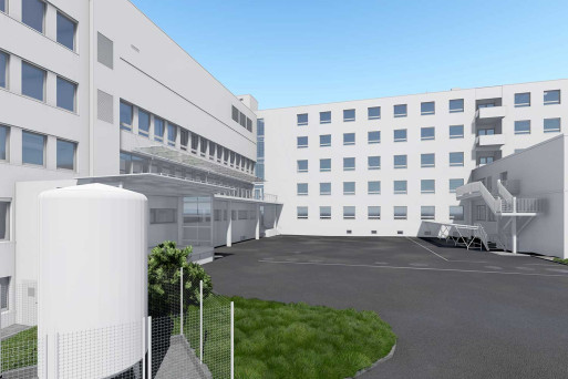 Spital Bülach, 3D-BIM-Modell aus Gebäudeaufnahme, HMQ AG