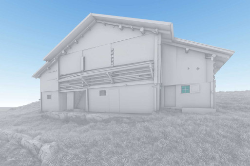 Maiensäss in Graubünden, Gebäudeaufnahme mit 3D-Modeling, HMQ AG 