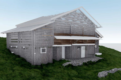 Maiensäss in Graubünden, Gebäudevermessung für 3D-Modell, HMQ AG