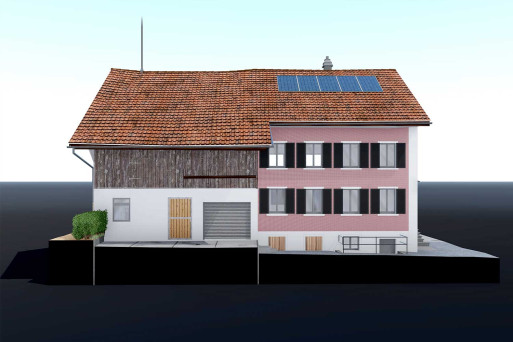 Gebäudeaufnahme, Wohnhaus mit Stall 3D-Modell, HMQ AG