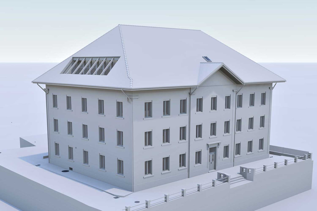 3D-Modellierung, Schulhaus in Grenchen, HMQ AG