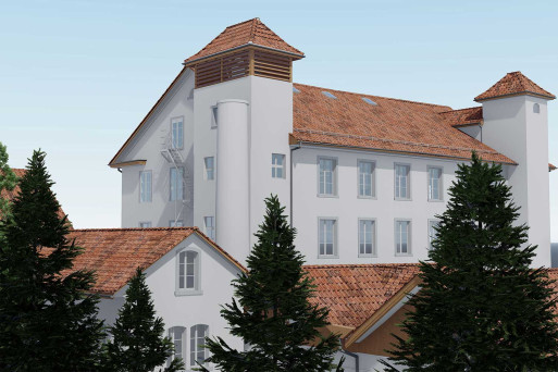 3D-Modell aus Gebäudeaufnahme von Fabrikanlage im Kanton Zürich, HMQ AG