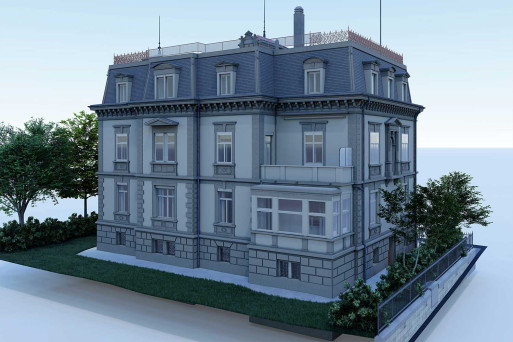 Villa Wiesental in St. Gallen, 3D-Modell aus Gebäudeaufnahme, HMQ AG