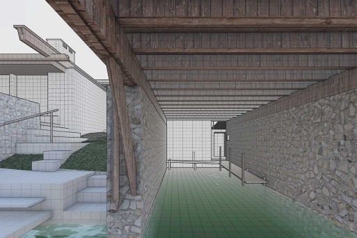 Gebäudeaufnahme im Tessin, 3D-Modell Bootshaus, HMQ AG