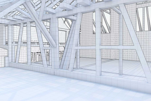 3D-Konstruktion, Bauernhaus mit Scheune, HMQ AG