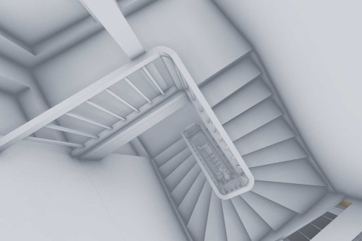 3D-Treppe ArchiCAD aus Gebäudeaufnahme, HMQ AG