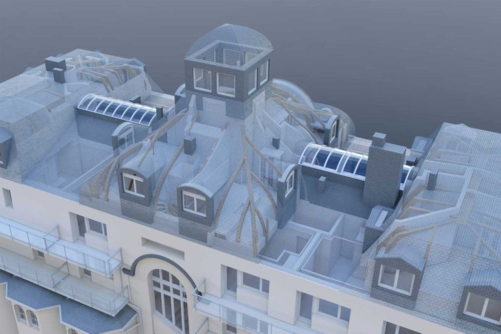 Zermatt, Gebäudevermessung 3D-Modell, Parkhotel Beau-Site, HMQ AG