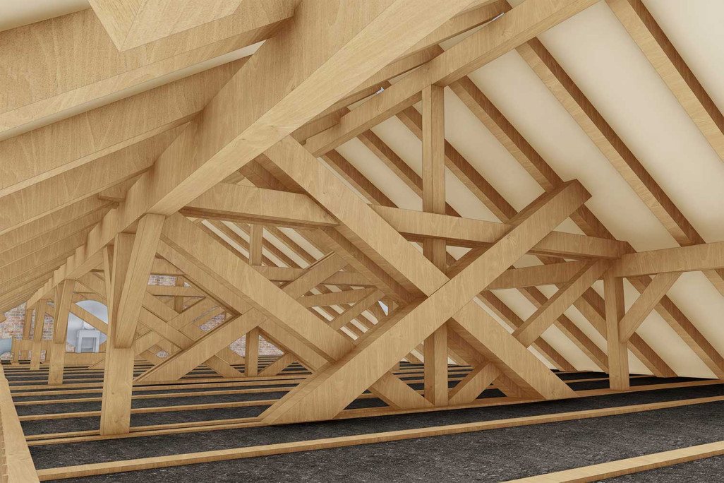 Bern, Kapelle 3D-Modell, Dachkonstruktion, HMQ AG