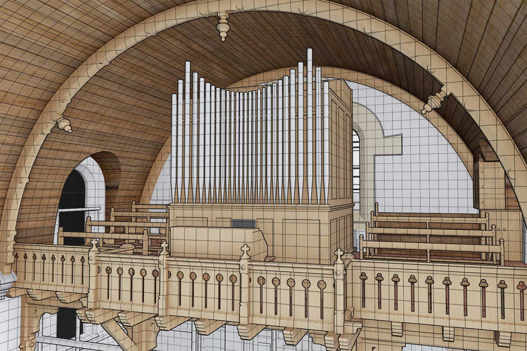 Bern, Kapelle 3D-Modell, Orgel, HMQ AG