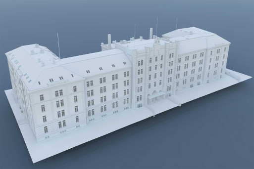 Zürich ZH, Militärkaserne, 3D-Modell aus Gebäudevermessung, HMQ AG