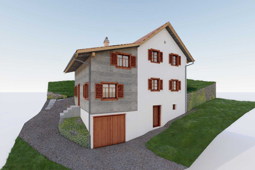 3D-Modell Einfamilienhaus Graubünden, 3D-Modell, HMQ AG