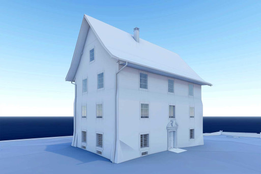 3D-Modell denkmalgeschütztes Landhaus Kapf, HMQ AG