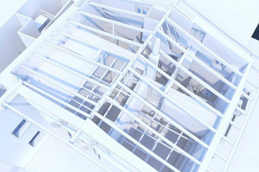 Val Müstair, 3D-Dachkonstruktion aus Gebäudeaufnahme, HMQ AG