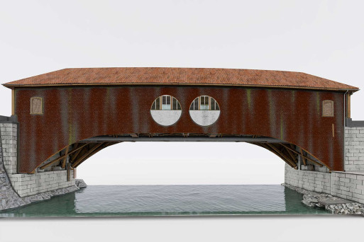 Baden, Alte Zollbrücke, 3D-Modell, HMQ AG