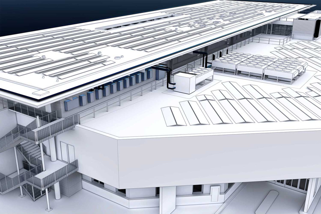 Interlaken, Migros Rugenpark, Gebäudeaufnahme 3D-Modell vom Dach, HMQ AG