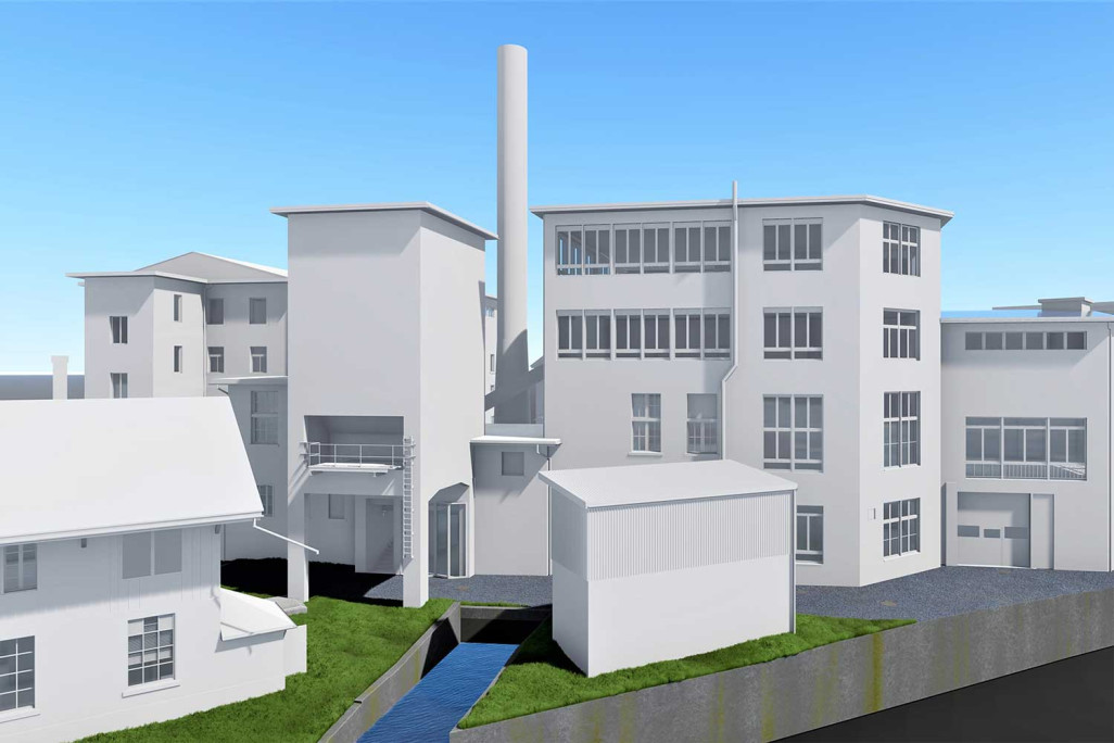 Gebäudeaufnahme, Fabrikanlage in Wetzikon ZH, 3D-Modell, HMQ AG