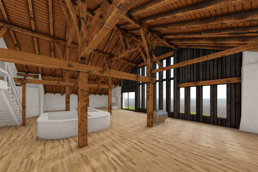 3D-Tragkonstruktion, Bauernhaus im Jura, Gebäudeaufnahme, HMQ AG