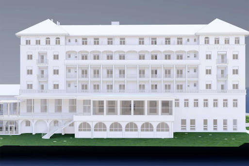 Minusio TI, Gebäudevermessung 3D-Modellierung vom Hotel Esplanade, HMQ AG