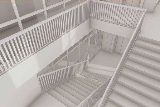 Minusio TI, Gebäudevermessung 3D-Treppenhaus vom Hotel Esplanade, HMQ AG