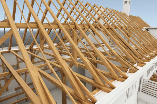 Gebäudeaufnahme, Wohnhaus mit Scheune 3D-Dachkonstruktion, HMQ AG