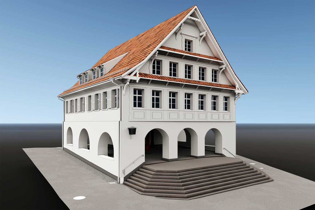 Berneck SG, Rathaus, Ansicht Fassade BIM 3D, HMQ AG
