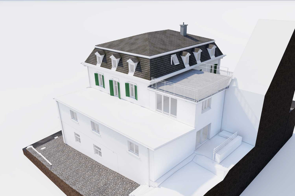 Arbon TG, Mehrfamilienhaus, Gebäudeaufnahme, BIM 3D-Modell, HMQ AG