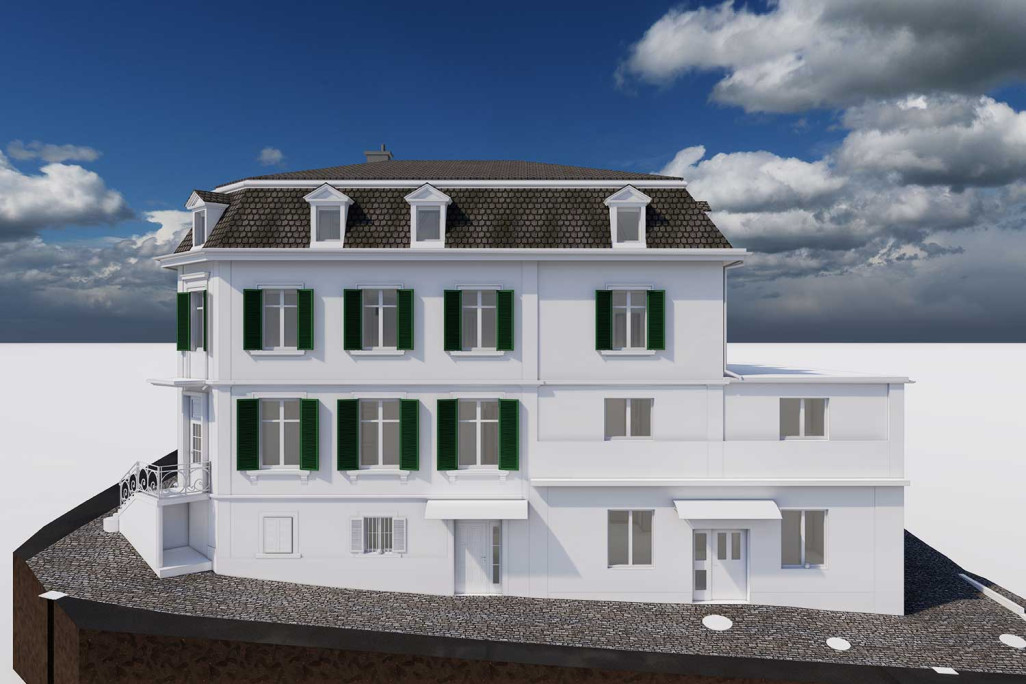 Arbon TG, Mehrfamilienhaus, Gebäudeaufnahme, 3D-Fassadenansicht, HMQ AG