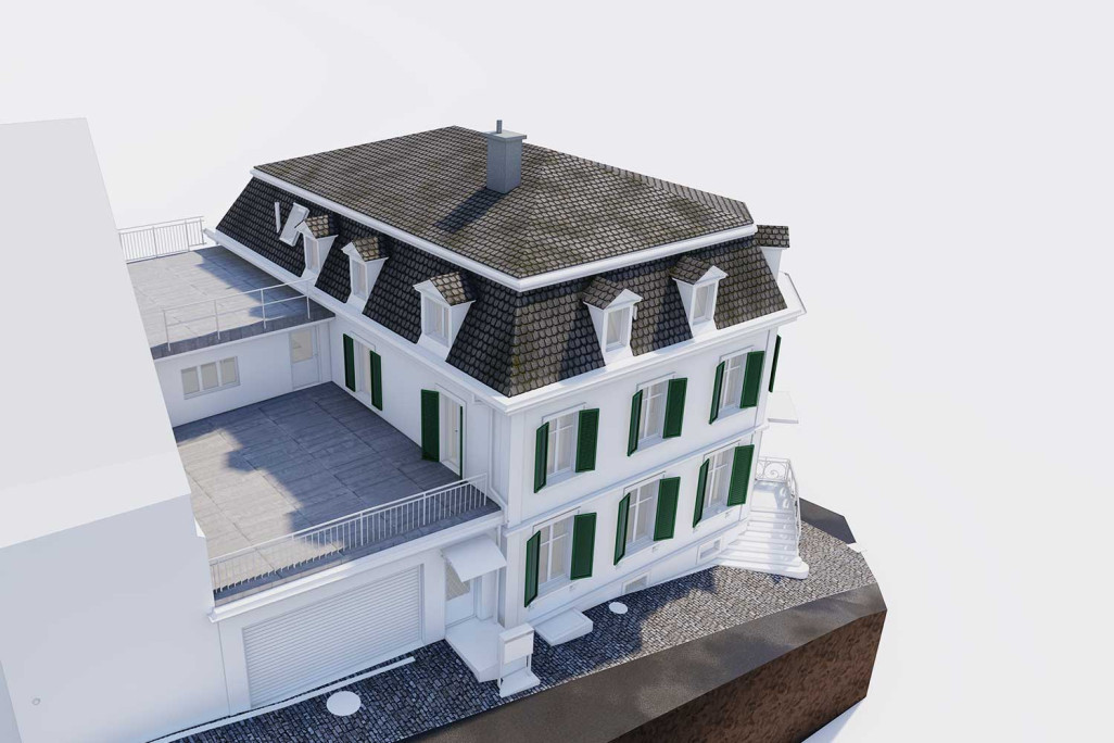 Arbon TG, Mehrfamilienhaus, Gebäudevermessung, 3D-ArchiCAD-Modell, HMQ AG